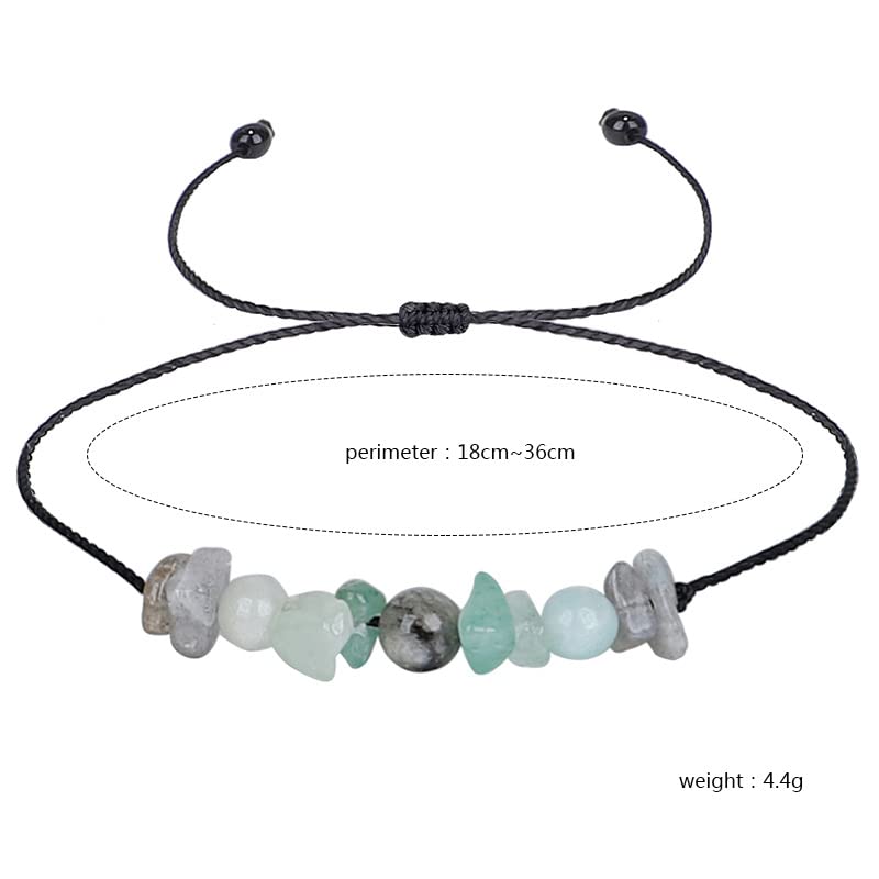 COLORFUL BLING Handmade Healing Chakra Beaded Bracelet with Spiritual Meaningful Card Crystal Natural Stone Strand Bracelet for Women Reiki Yoga Meditation Jewelry Protection Gifts - color: light