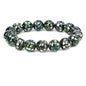 Keleny Semi Precious Stones Natural Gemstones 12mm Round Beads Crystal Stretch Bracelets 7 Inch Unisex - color: Mosaic Abalone Shell