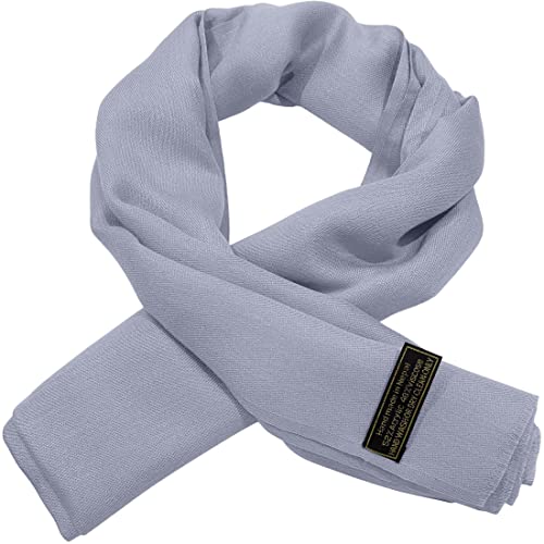 CJ Apparel Solid Color Fringe Design Fringe Shawl Scarf Wrap Stole Throw Head Wrap Pashmina Gift Hand Made in Nepal New - color: Grey Fc1054