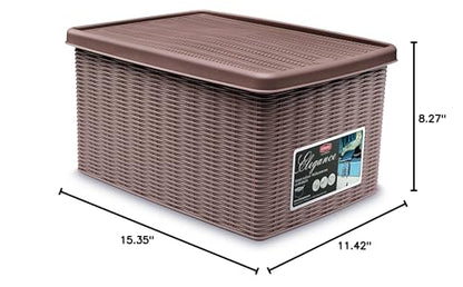 Stefanplast Elegance Storage Box, Dove Grey, 29 x 39 x 21 cm - color: Dove Grey, size: 29 x 39 x 21 cm