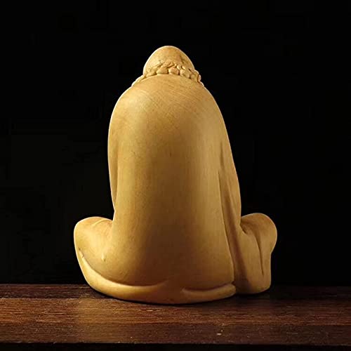 Wooden Meditation Small Statue of Bodhidharma Ancestor, Solid Wood Carving, Modern Art Sculpture, Home Decoration Figurines