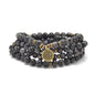 108 Natural Stone Mala Beads Yoga Bracelet with Lotus Charm - style: Labradorite
