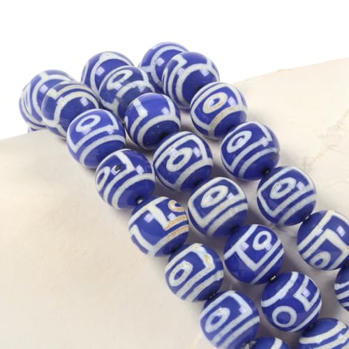 Justinstones Gemstone Crystals Chakra Beads Bracelet Crystal Healing 10mm Round Stretchable Bracelet for Her Gift - color: Blue Tibetan Agate Style Evil 2 Eye