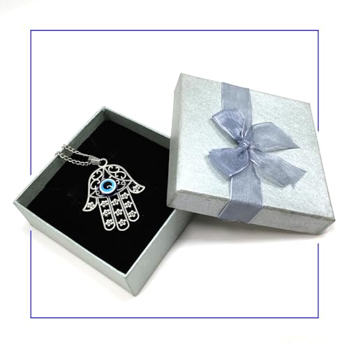 Healing Stress Anxiety Meditation Grounding Energy Gemstone Necklace Series - color: HAMSA Pendant