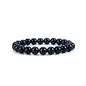 Cherry Tree Collection Gemstone Beaded Stretch Bracelet 8mm Round Beads 7" - color: Black Agate
