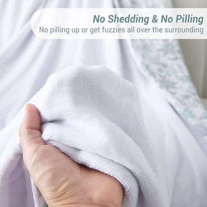 Viviland Cotton Muslin Blanket Reversible Fleece Blanket Lightweight Breathable Gauze King Size 108 x 90 Inches, Green Narcissus - color: Green Narcissus, size: King Size (90 X 108 Inches)