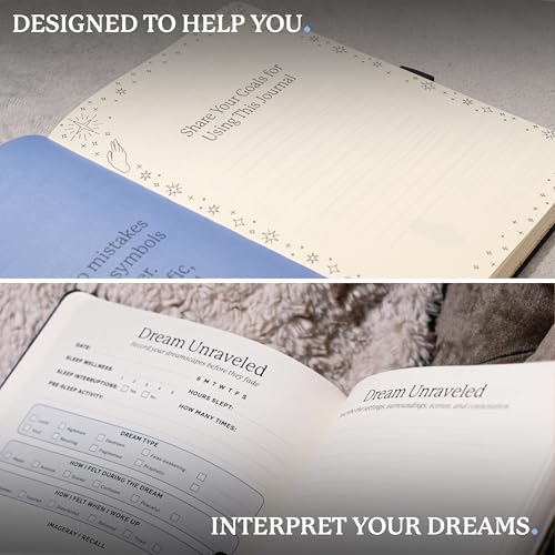 Dingbats* Dream Journal - Guided Dream Diary for Recording and Reflecting on Dreams, Symbols & Insights - Thick Paper Hardcover Thread-Bound Journal Notebook with Elastic Closure, Pen Loop & Pocket