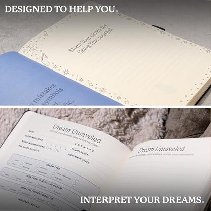 Dingbats* Dream Journal - Guided Dream Diary for Recording and Reflecting on Dreams, Symbols & Insights - Thick Paper Hardcover Thread-Bound Journal Notebook with Elastic Closure, Pen Loop & Pocket