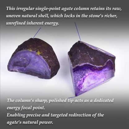Natural Agate Stone Wand Crystal Wand Dyed Purple Irregular Quartz Column 1.7-2.2 Lbs - color: Dyed Purple, size: 1.7-2.2 Pound
