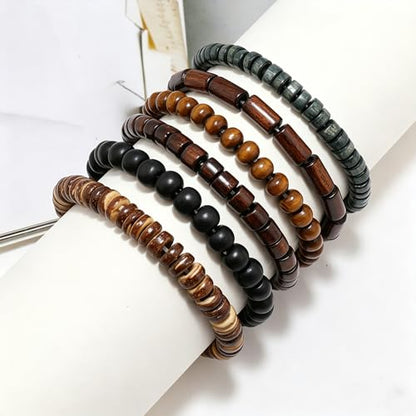 Gothic Bracelet Adjustable Punk Braided Leather Multilayer Grunge Set Bracelets Emo Metal Cuff Wrap Bangles Meaningful Gift - color: J-001