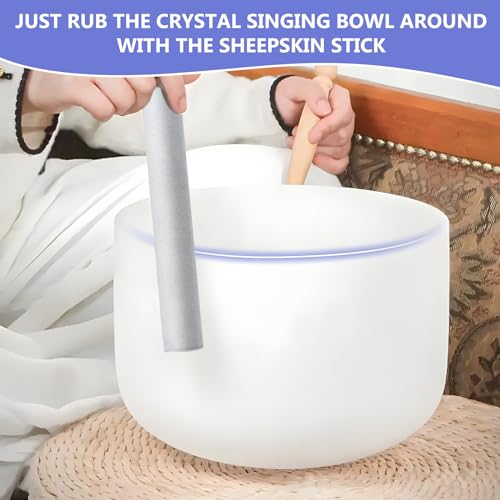 2 Pieces Singing Bowl Mallet Set， Suede Striker Solid and Hollow Sound Bowl Stick, Crystal Sound Bowl Rubber Mallet with Wood Handle for Playing Singing Bowl - size: mallet