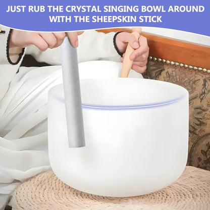 2 Pieces Singing Bowl Mallet Set， Suede Striker Solid and Hollow Sound Bowl Stick, Crystal Sound Bowl Rubber Mallet with Wood Handle for Playing Singing Bowl - size: mallet