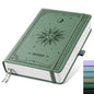 EMSHOI A5 Notebook Blank Journal - 320 Pages, 100gsm Thick Paper, Hardcover Leather, Art Sketchbook for Drawing, Unlined, Plain Sketch Book for Women Men Work Writing, 14.5 x 21cm, Light Green