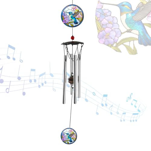 Wind Chimes for Outside 24" Hummingbird Wind Chimes Outdoor Home Patio Garden Decor Hummingbird Gifts Windchimes Outdoors Gift Ideas for Women Mom Grandma Sisters - size: Hummingbird