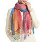 Rave Pashmina Scarf, Fashion Colorful Shawls and Wraps Soft Festival Scarves - color: A-gery