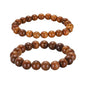 MECCANIXITY Pcs Prayer Beads Bracelet, Natural Wooden Bead Mala Bracelets Link Wrist for Men Women Beaded Stretch Crafts Bangle - color: Rosewood Color