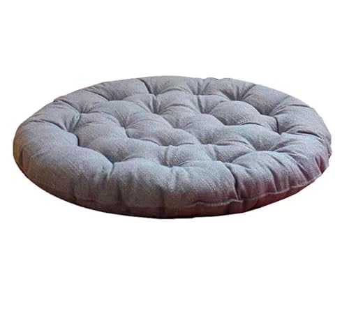 Large Linen Floor Cushions,Round Futon Pillows Japanese Style Tufted Floor Pillows Meditation Cushions for Seating On Pad for Yoga Sofa Balcony(Size:30x30inch,Color:Light Gray) - color: Light Gray, size: 75x75cm(30x30inch)