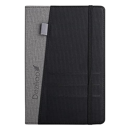 Lined Journal Notebooks with Pen Loop, Hardcover Notebook Journal for Work, 100Gsm Premium Thick Paper with Inner Pocket, Medium 5.7''''x8.4'''', ?Black, Ruled, 1 Pack - color: Gray-black