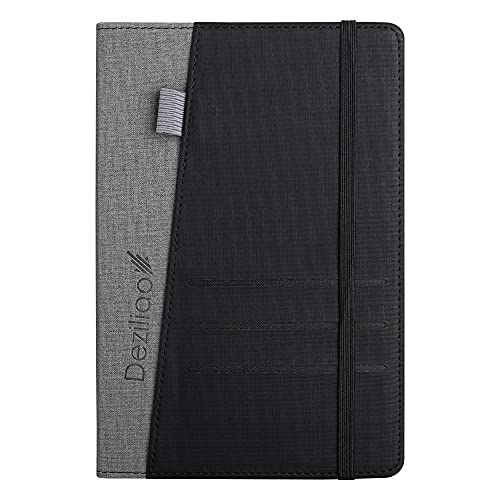 Lined Journal Notebooks with Pen Loop, Hardcover Notebook Journal for Work, 100Gsm Premium Thick Paper with Inner Pocket, Medium 5.7''''x8.4'''', ?Black, Ruled, 1 Pack - color: Gray-black