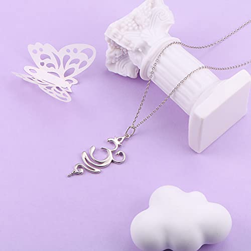 DAOCHONG 925 Sterling Silver Jewelry Om Breathe Symbol Necklace for Women Gifts