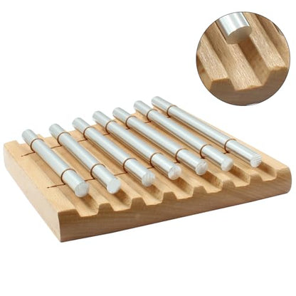Luomorgo 1 Set Meditation Chimes, Seven Tone Hand Chimes Instrument Mindfulness Chime, Classroom Chime Bell for Teacher with Mallet, Mindfulness Tools for Yoga, Healing