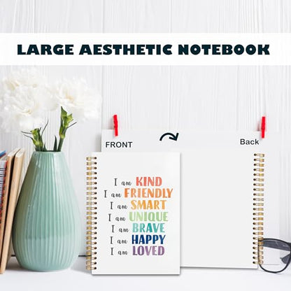 BearCake Positive Affirmation Gifts, I am Kind Smart Brave Affirmations Notebook, Inspirational Notebooks, Affirmation Journal, Encouragement Gifts, Hardcover Spiral Notebook 5.5x8.3 - color: white-physiotherapy-cheer for yourself-one