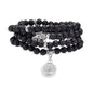 Tree of Life Charm Bracelet or Necklace - 108 Buddha Beads, Handmade Mala Meditation Jewelry, Prayer Beads for Yoga - style: Lava
