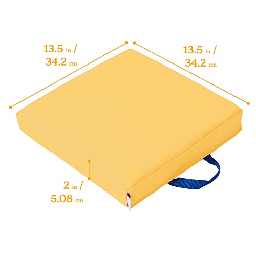 ECR4Kids SoftZone Square Floor Cushions with Handle, Flexible Seating, Yellow, 6-Piece - color: Yellow