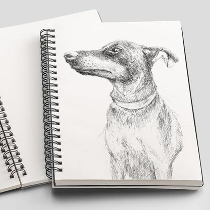 RETTACY Blank Journal Notebook, 300 Pages, A4 Large Size (8.2'' x 11.2''), 120 GSM Thick Paper, Flexible Plastic Cover, Spiral-bound, for Sketching, Drawing, Painting (Black) - color: Black