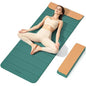 12-Fold POE Yoga Mat 75x26x0.4 Inches – Non-Slip, Compact & Workout-Friendly for Yoga, Pilates, Strength Training & Meditation - color: Green+Orange