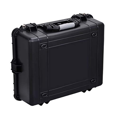 MEIJIA Portable Waterproof Protective Hard Case, Camera Case with Customizable Fit Foam Inserted,Fit Use of Drones,Camera,Equipments, Elegant Black (24.25"X19.43"X8.68")