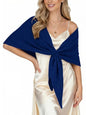 Shawl Wraps for Women Soft Lightweight Wool Blend Knit Triangle Scarf Cardigan Cape Topper for Spring Fall Winter - color: Royal Blue