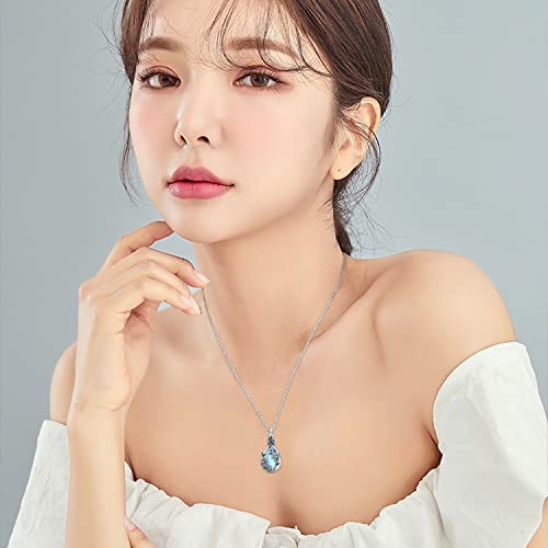 JUSTKIDSTOY Moonstone Urn Necklace for Ashes Sterling Silver Daisy/Rose/Tree Teardrop Pendant Necklace Cremation Jewelry Keepsake Memorial Gifts for Mother Grandma w/Funnel Filler - style: Daisy