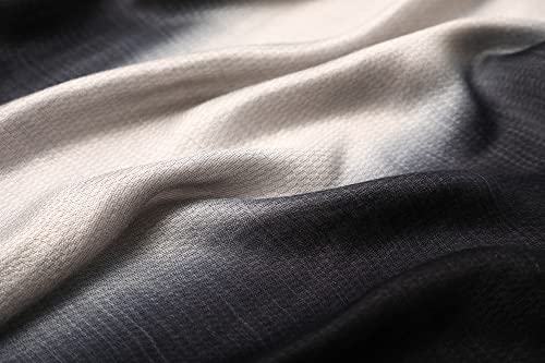 WINCESS.YU Women Gradient Scarf Long Shawls and Wraps Fashion Plain Pashmina Formal Scarf - color: Black and White
