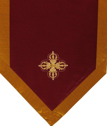 Altar Cloth Or Wall Hanging - Embroidered - Tibetan Crossed Dorje - color: Crossed Dorje