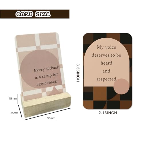 Affirmation Cards for Black Women – 60 Positive Daily Empowerment Cards with Display Stand, Self-Care & Confidence Deck, Inspirational Self Care Cards with Positive Quotes, Gifts for Black Women, Motivational Gift Set