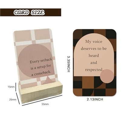 Affirmation Cards for Black Women – 60 Positive Daily Empowerment Cards with Display Stand, Self-Care & Confidence Deck, Inspirational Self Care Cards with Positive Quotes, Gifts for Black Women, Motivational Gift Set