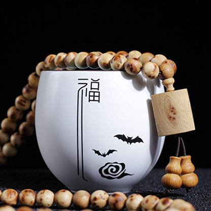 Zen Dear Unisex Thuja Sutchuenensis Wood Beads Wooden Bracelet Necklace Prayer Mala Wristband Bracelet - style: 8mm 108 Beads SE Boutique