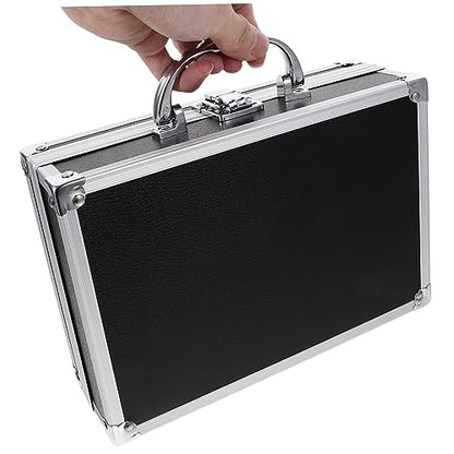 Mikinona Multi Functional Aluminium Tool Case Portable Hard Briefcase for Men Capacity Storage Box with Safety Clasp for Daily Use and Organizing Gadgets