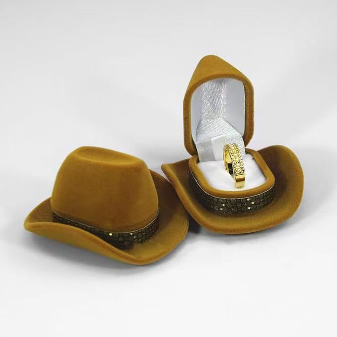 Hat-Shaped Jewelry Box Denim-Style - Mini Storage for Rings, Earrings & Necklaces, 2.7" x 2.2" x 1.5"