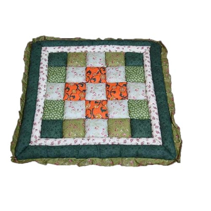Rural Style Meditation Floor Pillow, Square Large Pillows Seating for Adults, Tatami Living Room Seat Cushion,50X50CM(Green #1)