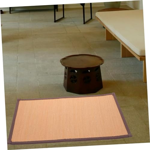 Cabilock Woven Meditation Cushion Mat Natural Bamboo Floor Pad for Comfortable Sitting Thick for Yoga Home and Meditation Activities