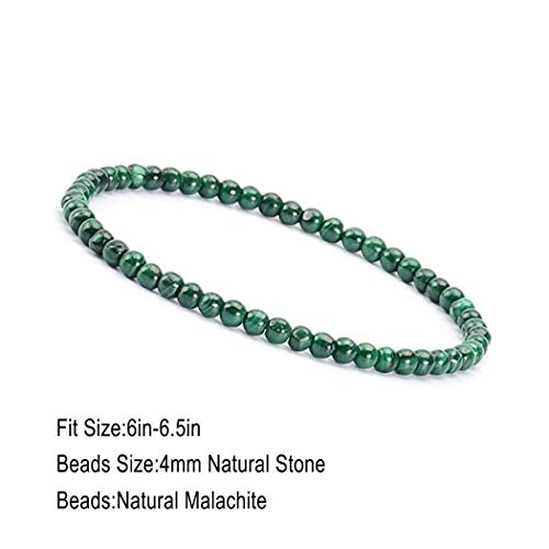 KIKILA 4mm Mini Gemstone Energy Bracelets Crushed Stone Beaded Bracelet Natural Stone Charm Beaded Small Couples Bracelets for Women