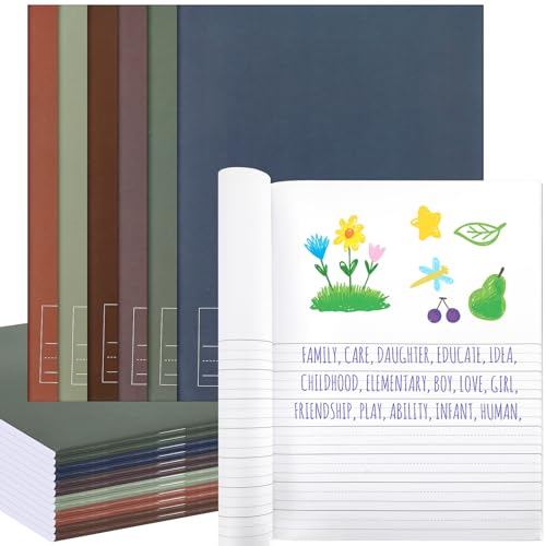 Henoyso 12 Pcs Primary Composition Notebook K-2 Primary Journal, Notebook for Kids Supplies, Bulk Blank Writing Book for Kid to Write Draw Journal 60 Page (9.8″ X 7.5″,Boho Color) - color: Boho Color, size: 9.8″ X 7.5″