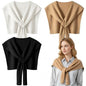 Janmercy 3 Pack Sweater Shawl Wraps for Women Knitted Striped Casual Shawls Knotted Scarves Bulk Cape Shoulder Fashion Wrap - color: Black White Camel