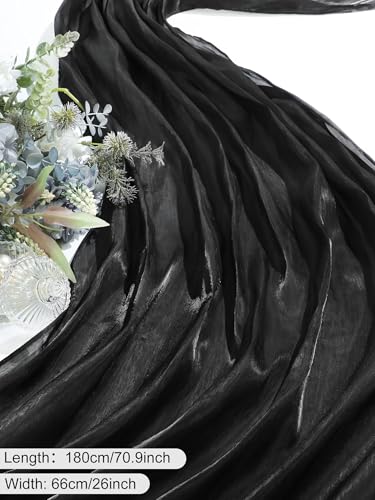 Geyoga Women's Scarf Shawls and Wraps for Evening Dress Fashion Scarf for Wedding Bridesmaid Ramadan Gifts - color: Black