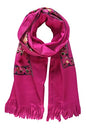 Urban CoCo Women's Embroidered Tassel Long Shawl Oversize Scarf Wraps for Women - color: #1-rose
