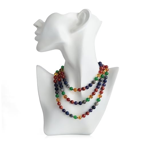 7 Chakra 108 Beads Japa Mala Necklace | Natural Semi-Precious Gemstone Prayer Mala for Yoga, Meditation & Mindfulness