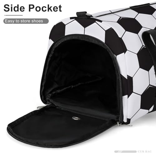 Soccer Ball White And Black Large Capacity Portable Fitness Bag, Easy to Carry - color: Soccer Ball White and Black