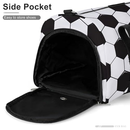 Soccer Ball White And Black Large Capacity Portable Fitness Bag, Easy to Carry - color: Soccer Ball White and Black